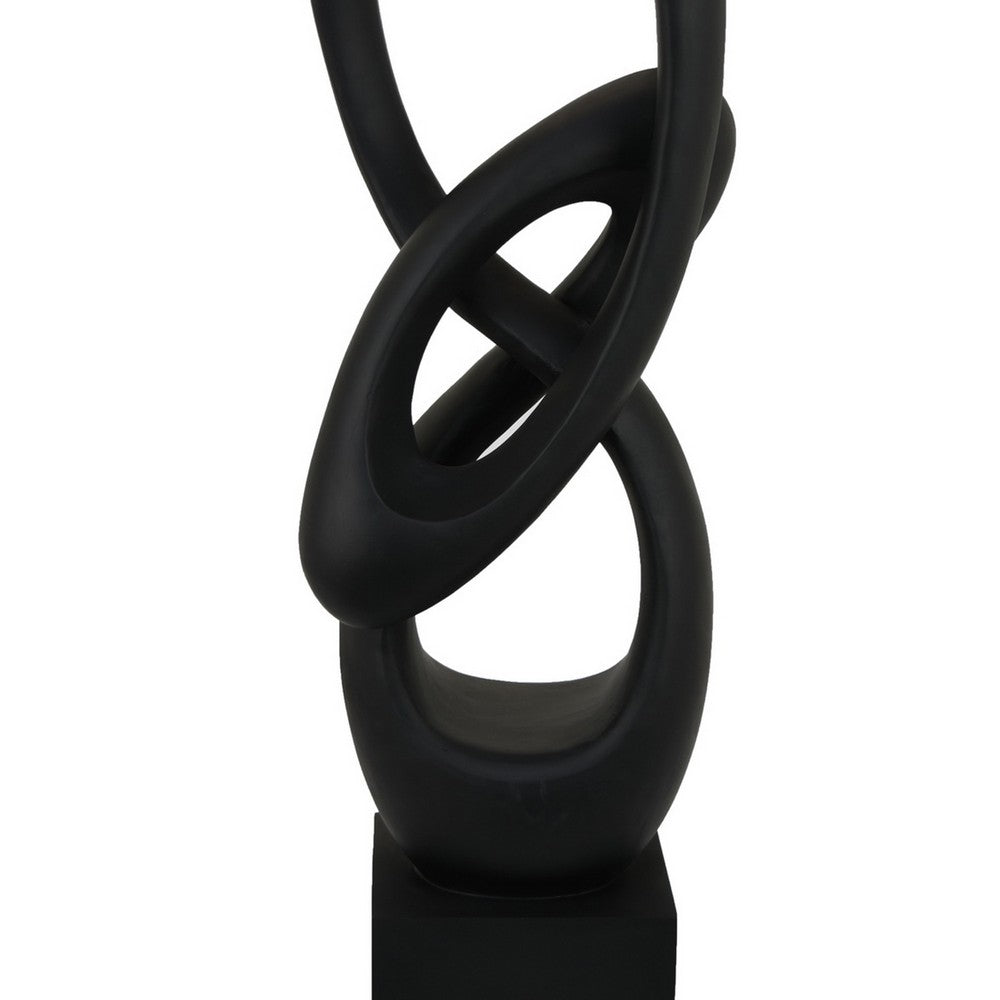 Bob Accent Tabletop Decor, Abstract Sculpture, Black Resin, 37 Inch -BM330953