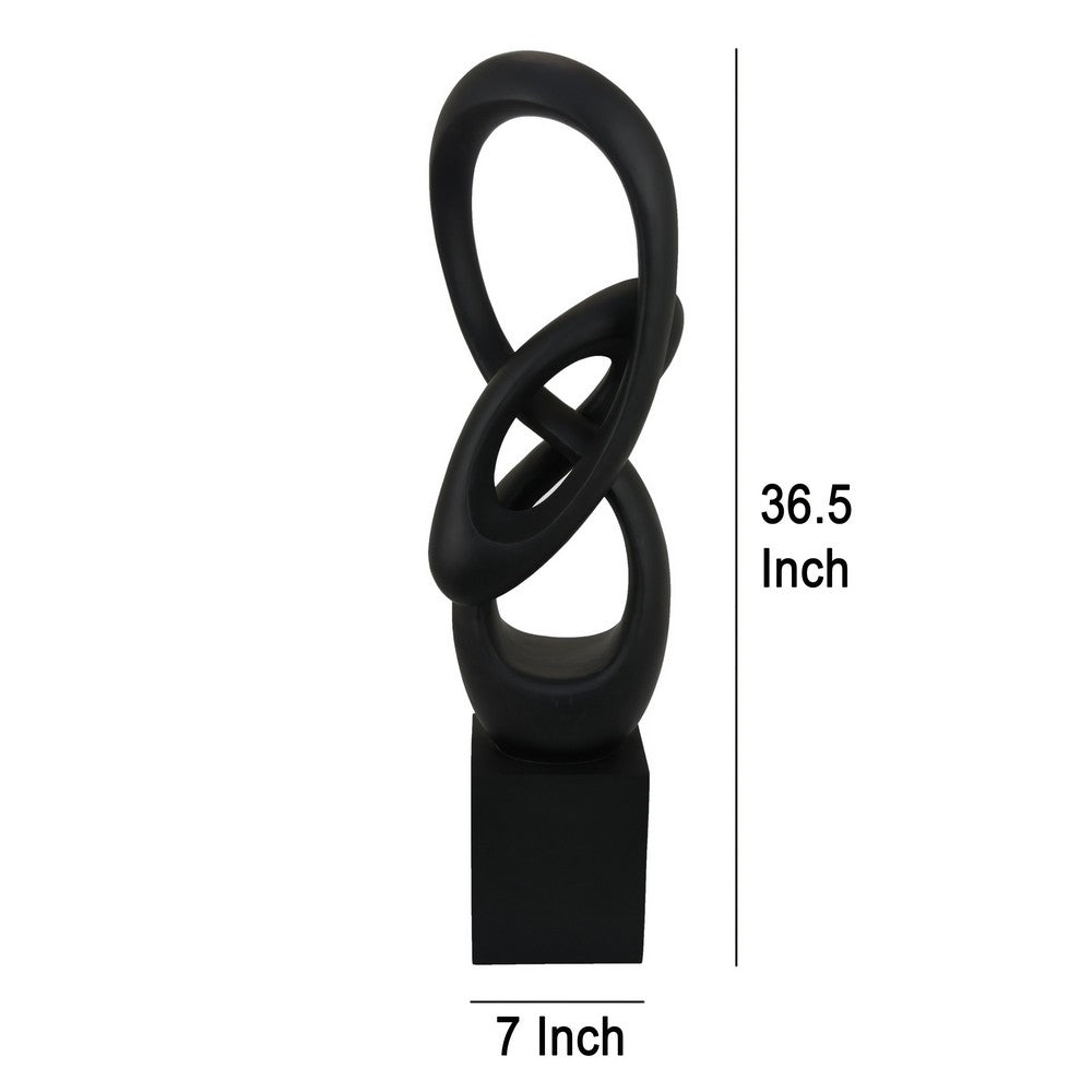 Bob Accent Tabletop Decor, Abstract Sculpture, Black Resin, 37 Inch -BM330953
