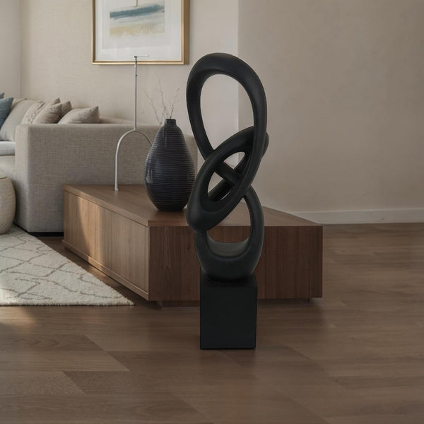 Bob Accent Tabletop Decor, Abstract Sculpture, Black Resin, 37 Inch -BM330953