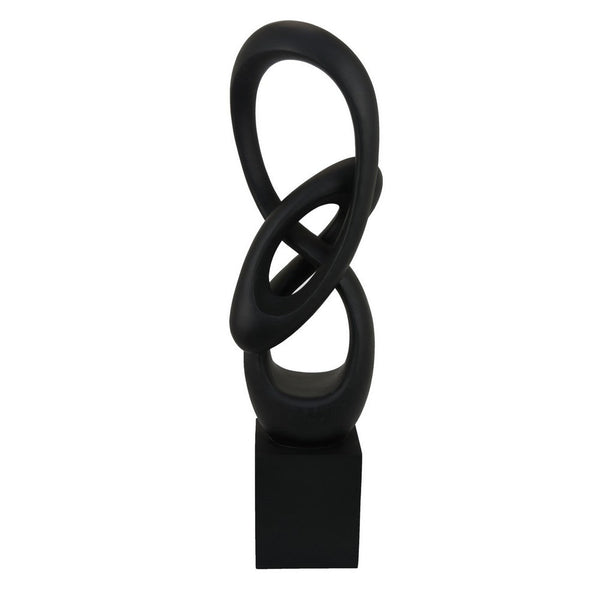 Bob Accent Tabletop Decor, Abstract Sculpture, Black Resin, 37 Inch -BM330953