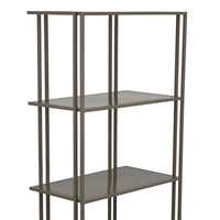 Bush Plant Display Stand, Modern 4 Tier Gray Metal Finish, 38 Inch -BM330955