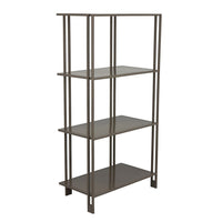 Bush Plant Display Stand, Modern 4 Tier Gray Metal Finish, 38 Inch -BM330955