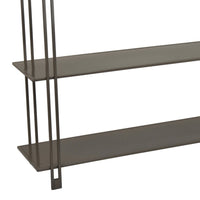 Bush Plant Display Stand, Modern 3 Tier Gray Metal Finish, 32 Inch -BM330956