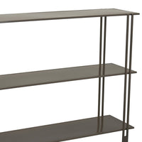 Bush Plant Display Stand, Modern 3 Tier Gray Metal Finish, 32 Inch -BM330956