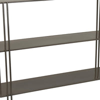 Bush Plant Display Stand, Modern 3 Tier Gray Metal Finish, 32 Inch -BM330956