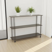 Bush Plant Display Stand, Modern 3 Tier Gray Metal Finish, 32 Inch -BM330956