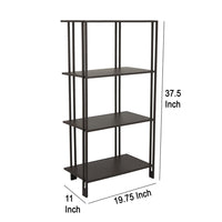 Bush Plant Display Stand, Modern 4 Tier Brown Metal Finish, 38 Inch -BM330957