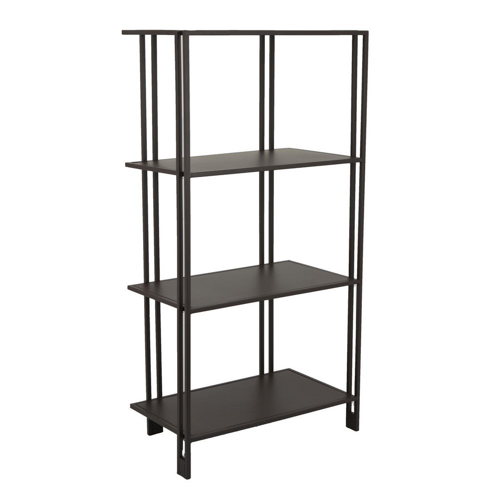 Bush Plant Display Stand, Modern 4 Tier Brown Metal Finish, 38 Inch -BM330957