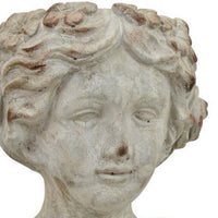 Accent Planter, Italian Style Female Bust Sculpture Ivory Terracotta -BM330964