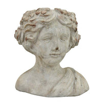 Accent Planter, Italian Style Female Bust Sculpture Ivory Terracotta -BM330964