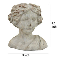 Accent Planter, Italian Style Female Bust Sculpture Ivory Terracotta -BM330964