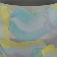 Accent Flower Vase, Brushstroke Pattern Blue Yellow Ceramic, 10 Inch -BM330969