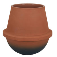 Decorative Flower Vase, Terracotta Inspired Orange Ceramic 10 Inch -BM330971