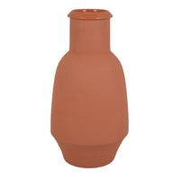 Decorative Flower Vase, Terracotta Inspired Orange Ceramic 15 Inch -BM330972