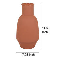 Decorative Flower Vase, Terracotta Inspired Orange Ceramic 15 Inch -BM330972