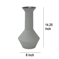 Accent Flower Vase, Narrow Neck Geometric Shape White Ceramic 14 Inch -BM330973