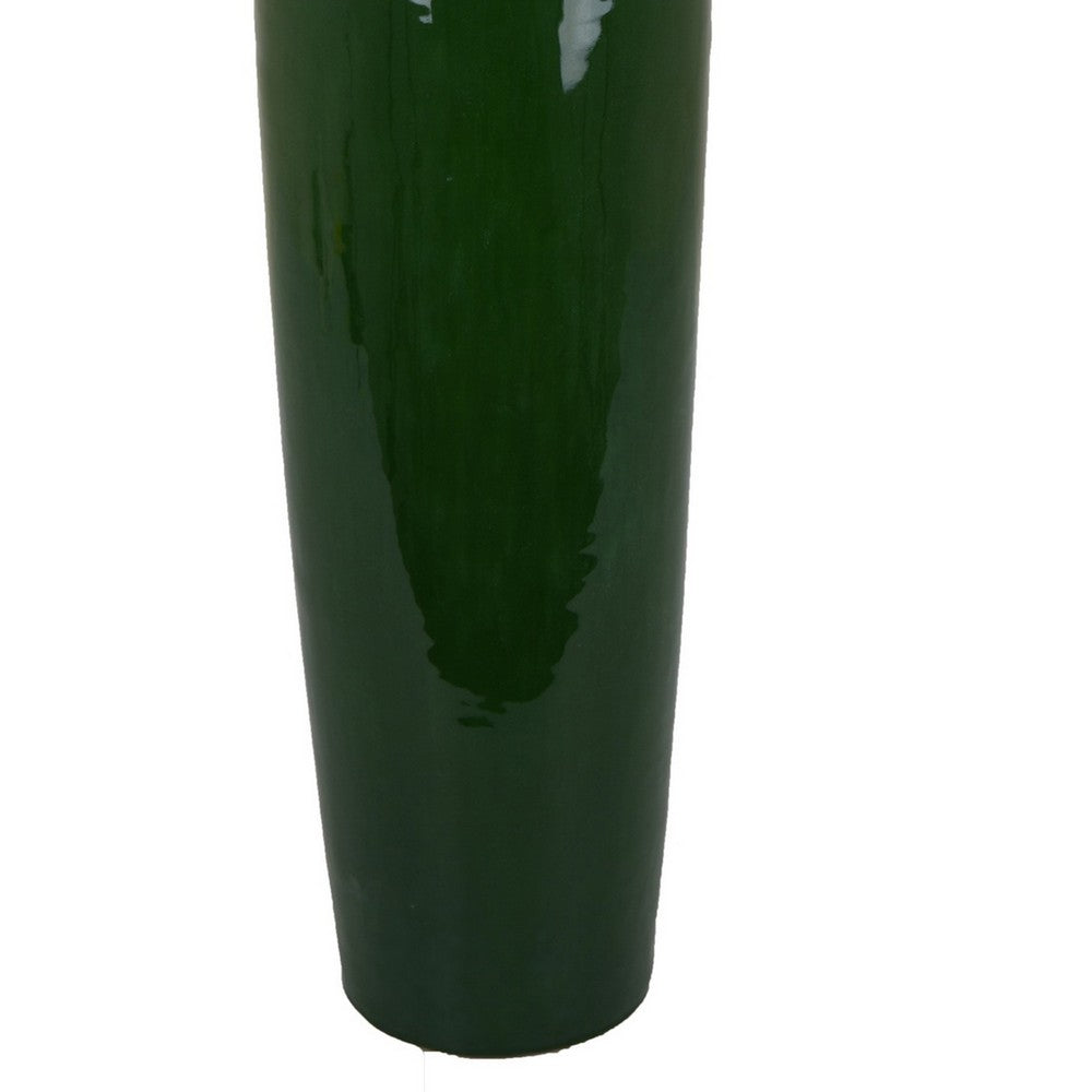 Jesi Accent Temple Jar with Lid, Decorative Green Ceramic, 29 Inch -BM330982
