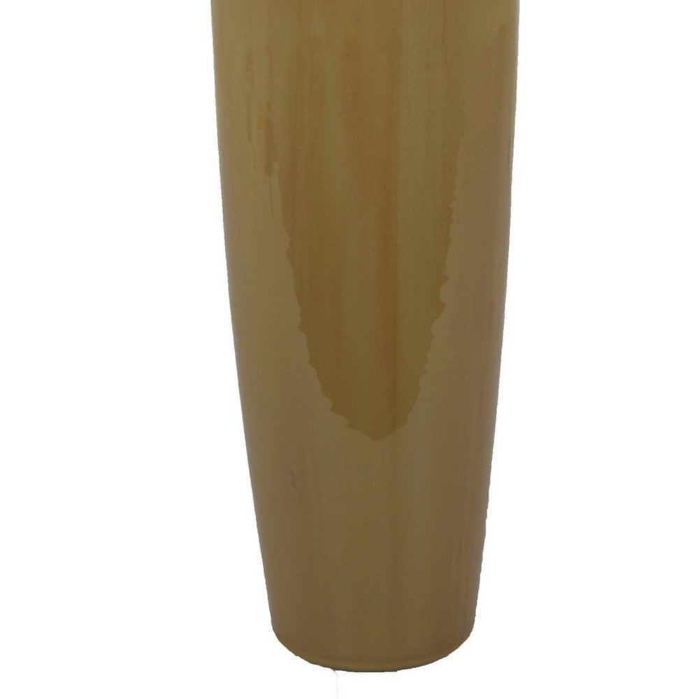 Jesi Accent Temple Jar with Lid, Decorative Brown Ceramic, 29 Inch -BM330983