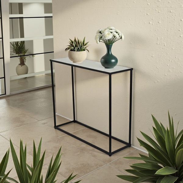 Pix Nesting Plant Stand Table Set of 3, Black Metal, Rectangular Glass -BM330984