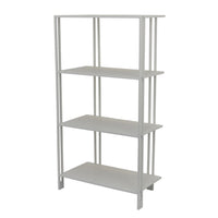 Plant Display Stand, White Metal, 4 Shelves, Modern Style, 38 Inch -BM330990