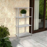 Plant Display Stand, White Metal, 4 Shelves, Modern Style, 38 Inch -BM330990