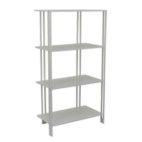Plant Display Stand, White Metal, 4 Shelves, Modern Style, 38 Inch -BM330990