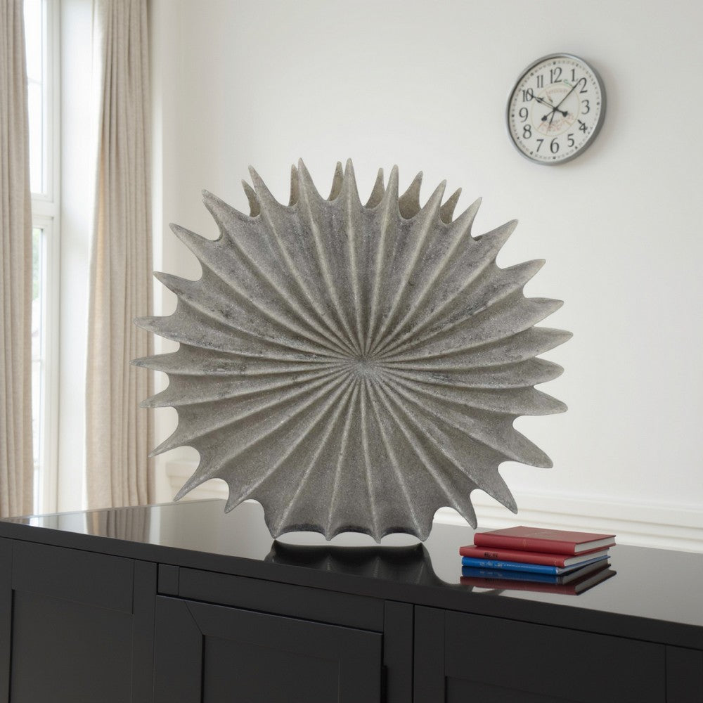 Wink Accent Vase, Sea Urchin Gray Resin Statuette, Modern 20 Inch -BM330995