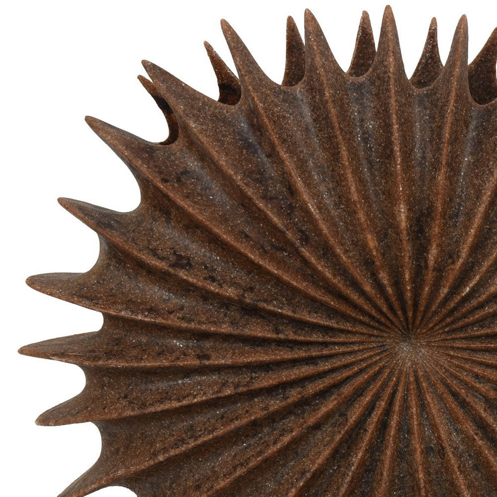 Wink Accent Vase, Sea Urchin Brown Resin Statuette, Modern 20 Inch -BM330996