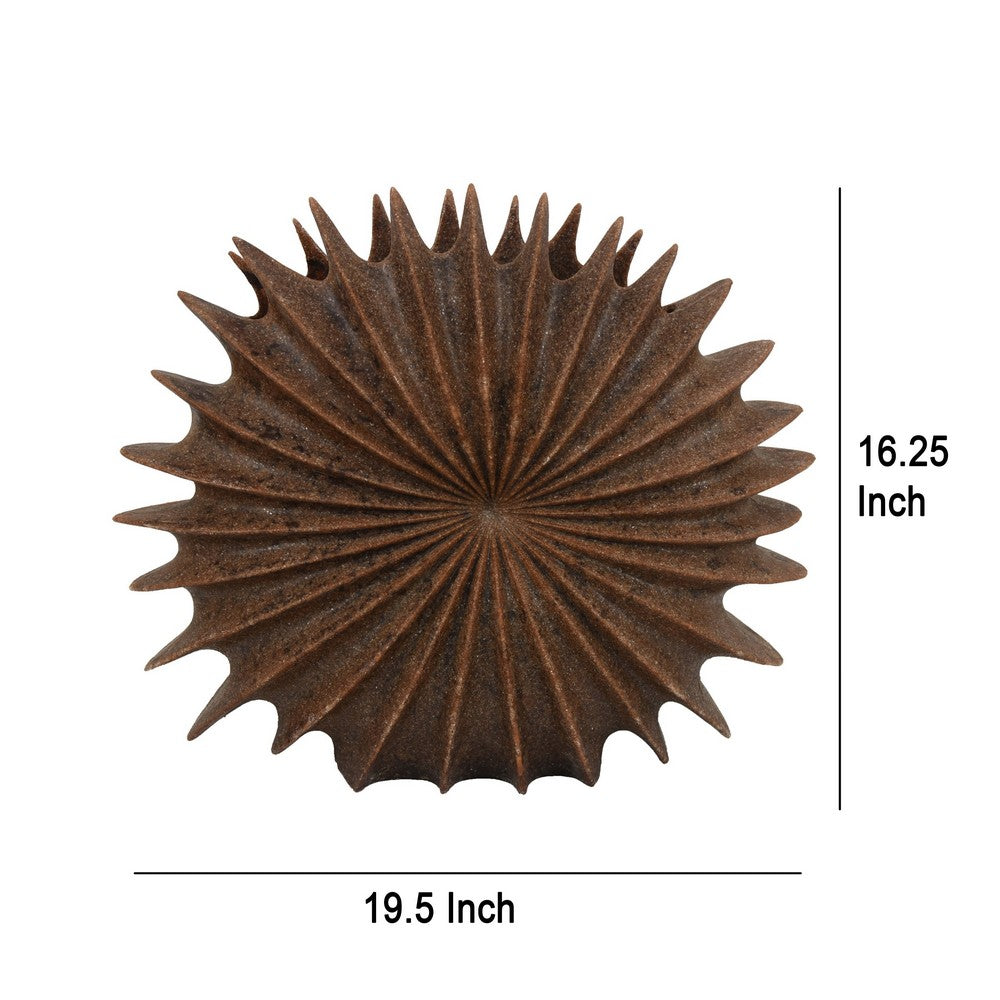 Wink Accent Vase, Sea Urchin Brown Resin Statuette, Modern 20 Inch -BM330996