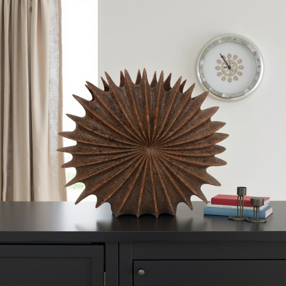 Wink Accent Vase, Sea Urchin Brown Resin Statuette, Modern 20 Inch -BM330996