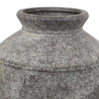 Accent Vase, Antique Brown Gray Ceramic, Modern Pot Shape, 16 Inch -BM330997