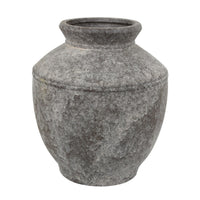 Accent Vase, Antique Brown Gray Ceramic, Modern Pot Shape, 16 Inch -BM330997
