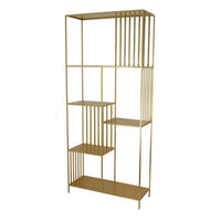 Tandum Plant Display Stand, Gold Metal 6 Shelves, Modern 71 Inch -BM330998