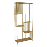 Tandum Plant Display Stand, Gold Metal 6 Shelves, Modern 71 Inch -BM330998