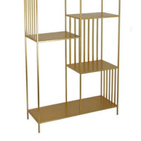 Tandum Plant Display Stand, Gold Metal 6 Shelves, Modern 71 Inch -BM330998