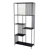 Tandum Plant Display Stand, Black Metal 6 Shelves, Modern 71 Inch -BM330999