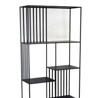 Tandum Plant Display Stand, Black Metal 6 Shelves, Modern 71 Inch -BM330999