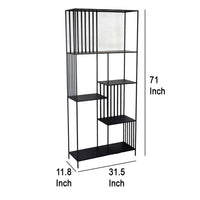 Tandum Plant Display Stand, Black Metal 6 Shelves, Modern 71 Inch -BM330999