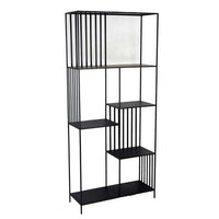 Tandum Plant Display Stand, Black Metal 6 Shelves, Modern 71 Inch -BM330999