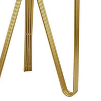 Glam Plant Stand Table, White Marble, Gold Metal Texture Legs, 20 Inch -BM331001