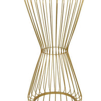 Kane Plant Stand Table, Mirrored, Hourglass Gold Metal Frame, 30 Inch -BM331007