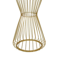 Kane Plant Stand Table, Mirrored, Hourglass Gold Metal Frame, 30 Inch -BM331007