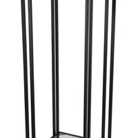 Buckley Plant Stand Table, Black Metal, Square Mirrored Top, 34 Inch -BM331011