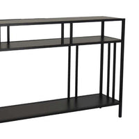 Plant Display Stand, 3 Tier Black Metal, Modern Industrial 48 Inch -BM331016