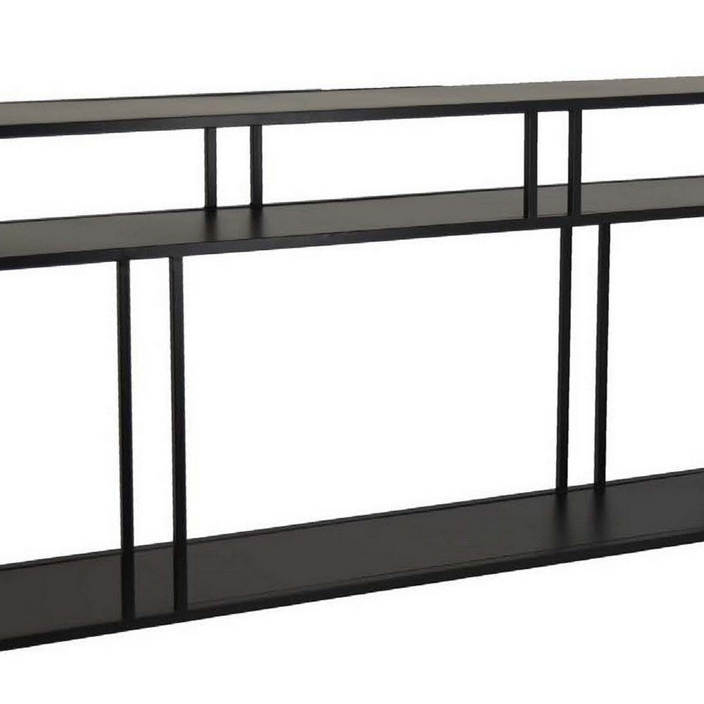 Plant Display Stand, 3 Tier Black Metal, Modern Industrial 48 Inch -BM331016
