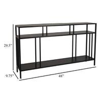 Plant Display Stand, 3 Tier Black Metal, Modern Industrial 48 Inch -BM331016