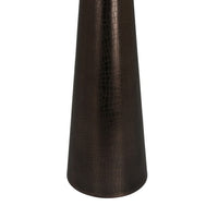 Plant Stand Accent Table, Bronze Metal, Round Gray Marble Top, 26 Inch -BM331018