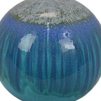 Mary Tabletop Accent Decor, Modern Round Orb, 10 Inch Blue Ceramic -BM331028