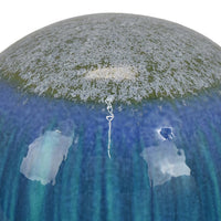 Mary Tabletop Accent Decor, Modern Round Orb, 10 Inch Blue Ceramic -BM331028