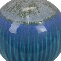 Mary Tabletop Accent Decor, Modern Round Orb, 12 Inch Blue Ceramic -BM331029